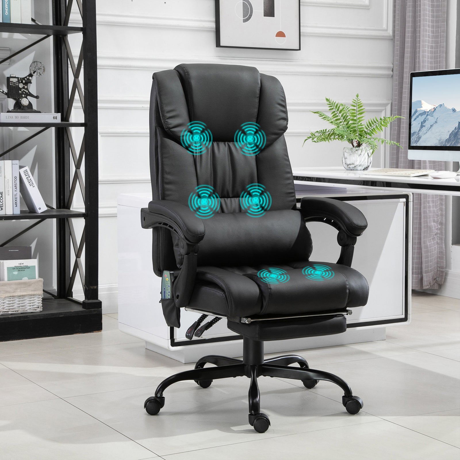 Pu Leather Massage Office Chair 6 Vibration