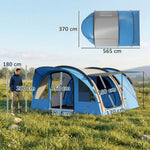 Family Camping Tent Waterproof Tunnel Tent 4 Person | Sky Blue