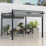 Retractable Pergola Canopy With Aluminium Frame | Large | Dark Gray