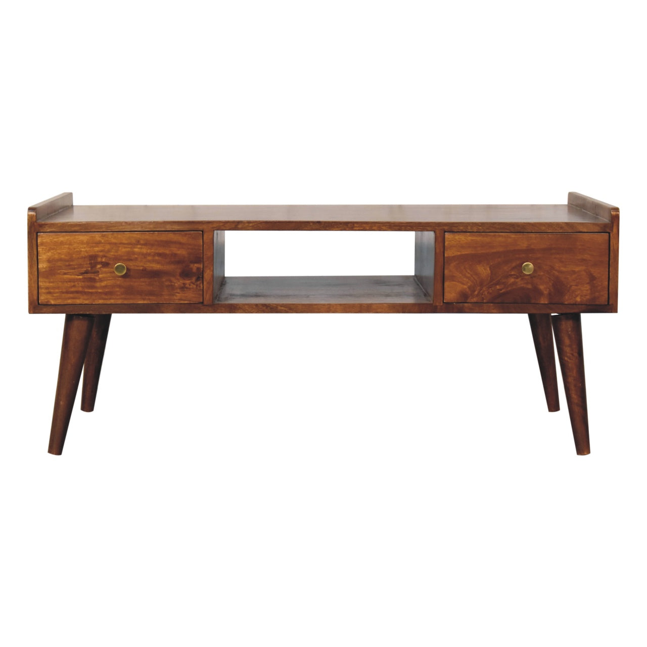 Solid Wood Elevated Chestnut Media Unit