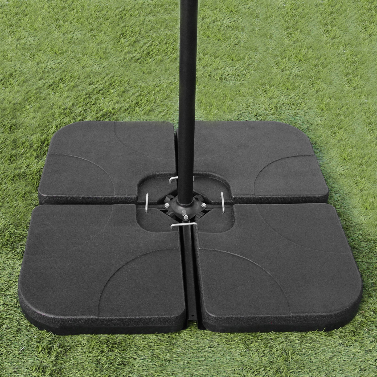 Anthracite 4 Piece Sofa Set With Black Parasol & Base