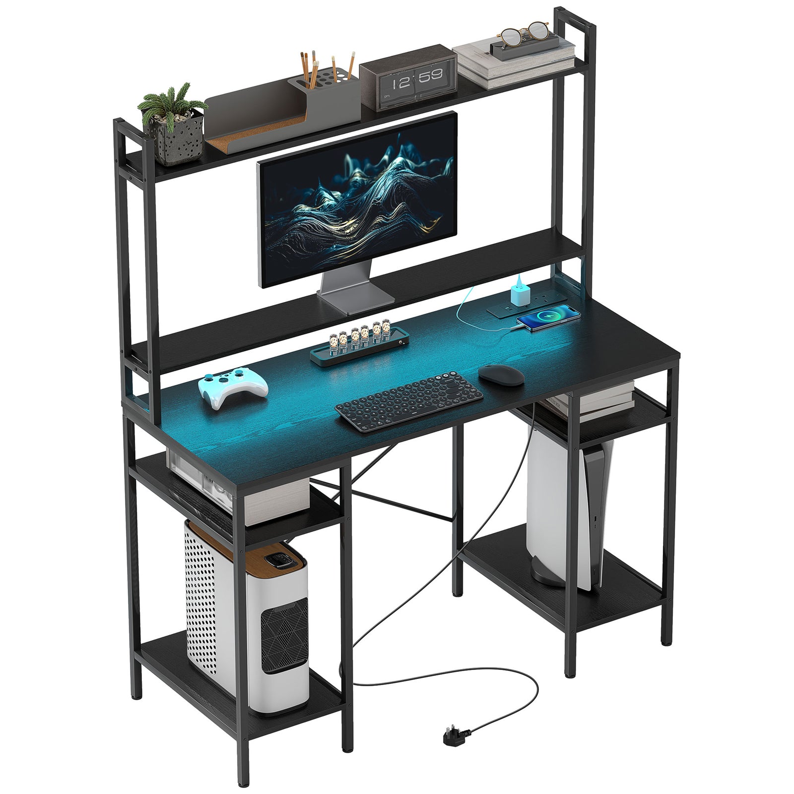 Computer Desk Home Office Desk With Monitor Stand | Black