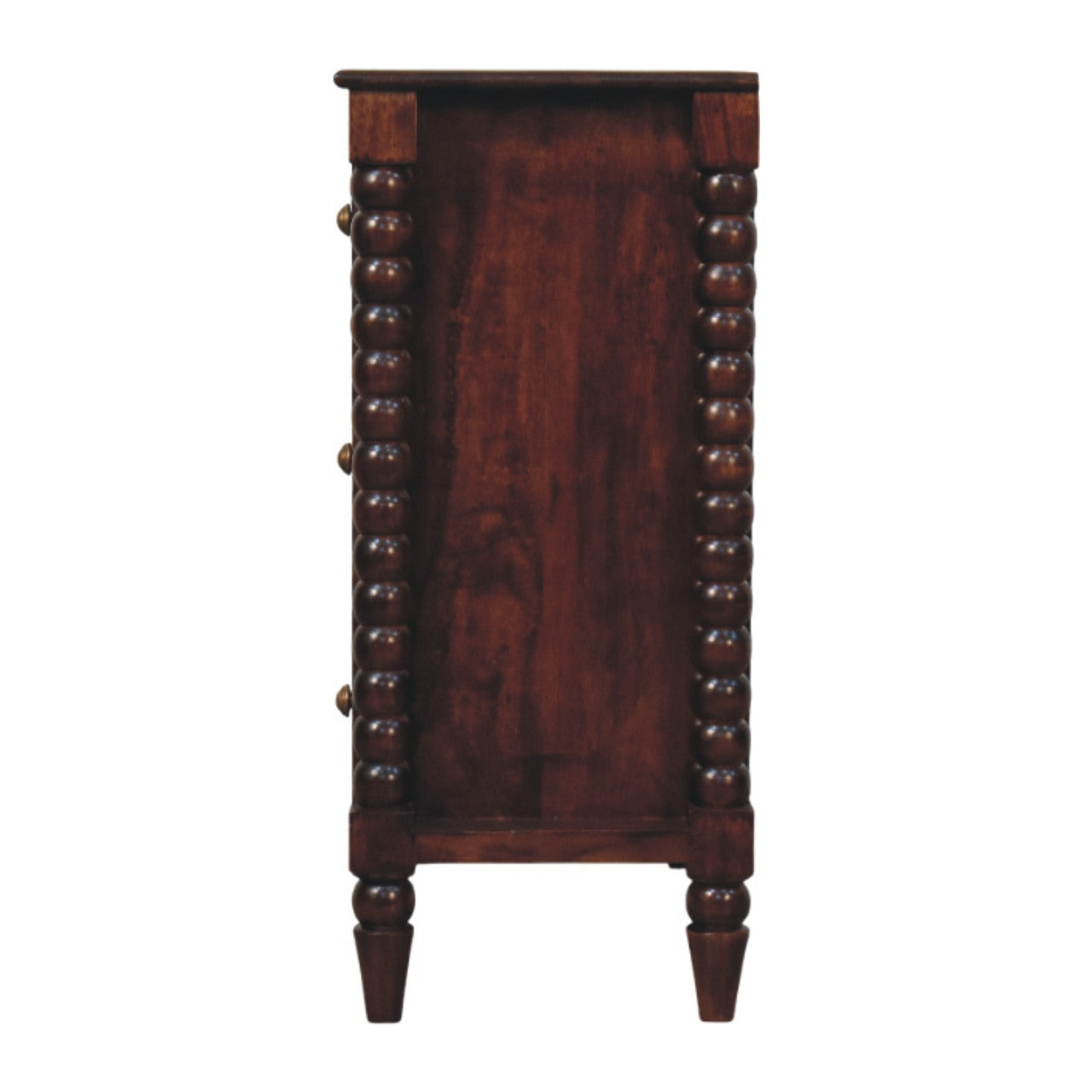 Spindle Winewood Chest,3 Drawers, Brown | 2 | Brown