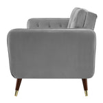 Velvet Click Clack Button Back Sofa Bed - 3 Seater | Grey