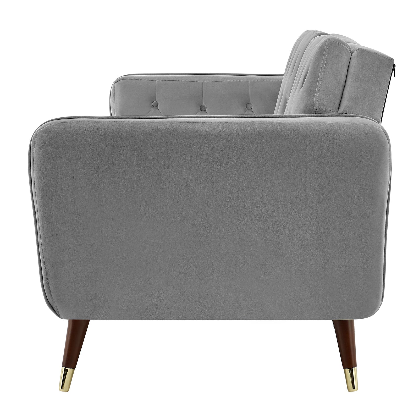 Velvet Click Clack Button Back Sofa Bed - 3 Seater | Grey
