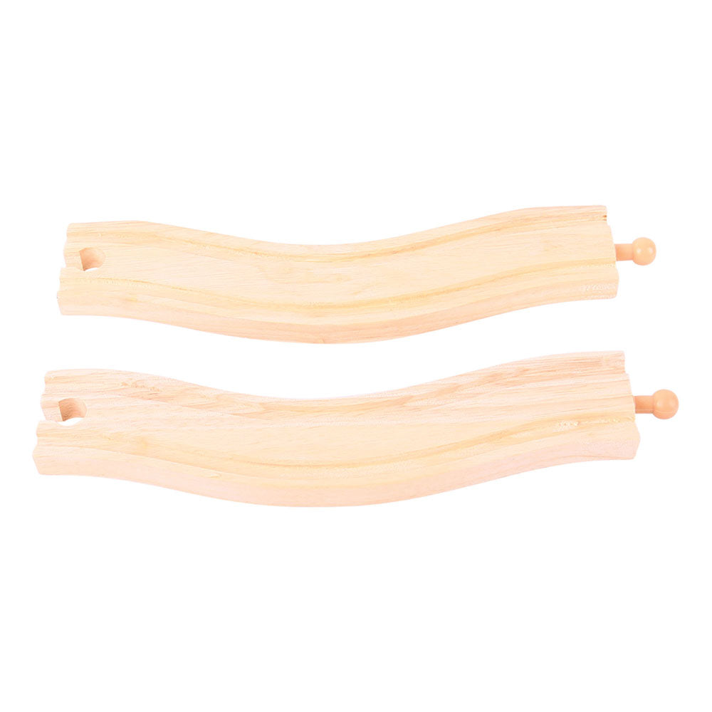 2 Wavy Track Pieces for Wooden Train Sets