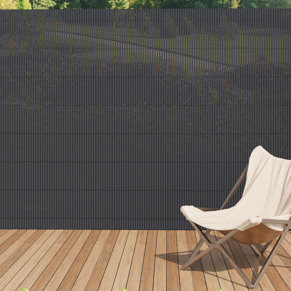 Pvc Privacy Fence Screen For Balcony & Garden, Sun-blocking Outdoor Fence Panel, 3m L X 1/1.2/1.5/1.8/2m W Privacy Screen | Large | Dark Gray