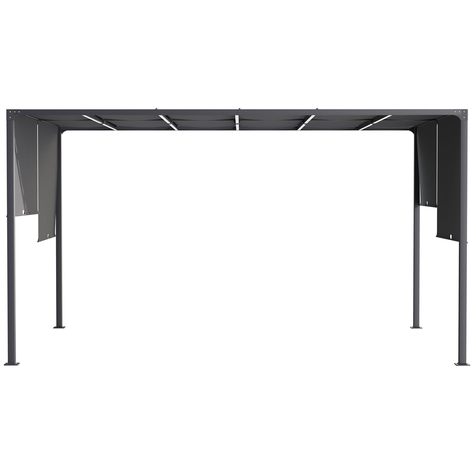 3m X 4m Utdoor Garden Pergola With Led Lights Roof