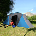4-6 Man Large Camping Tent With 2 Bedroom And Living Area | Blue