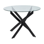 80cm/100cm Dia X 75cm H Round Dining Table With Metal Black Legs | 80cm