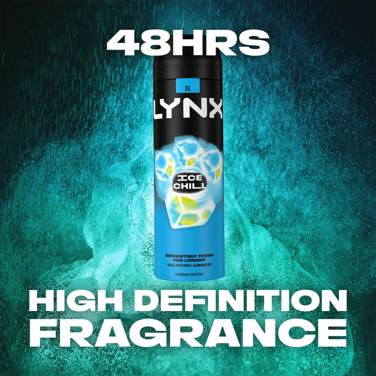 Xl Ice Chill Body Spray Deo 48h Fresh Iced Mint & Lemon Scent 200ml | Set of 12