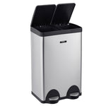 60l Dual Pedal Recycling Pedal Bin | 60l | Silver