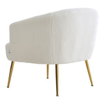 Breeins Modern Teddy Fleece Armchair With Adjustable Metal Legs