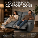 Manual Recliner Sofa 2 Seater Faux Leather | Grey