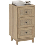 HOMCOM 3 Drawer Chest Of Drawers, Storage Unit For Living Room, Oak