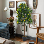 120cm Artificial Lemon Tree With Pot Faux Citrus Plant