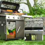 4+1 Burner Gas Bbq With Clear Lid