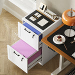 HOMCOM 2 Drawer File Cabinet With Lock And Adjustable Hanging Bars, White