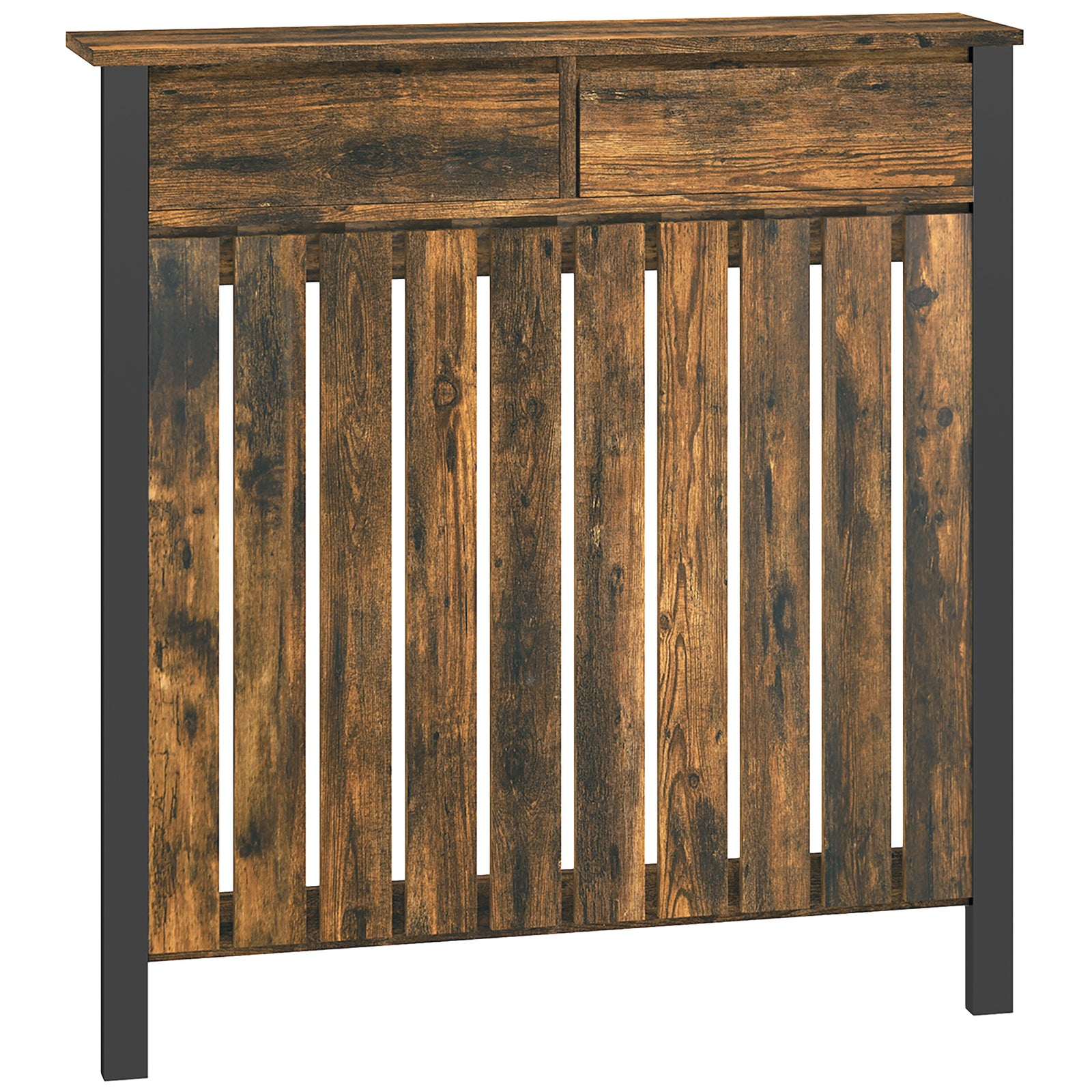 Radiator Cover With Drawer And Vertical Slats