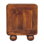 Solid Wood Chestnut Open Woven Bedside