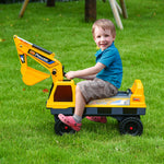 No Power Ride On Excavator Digger Music Light For 2-3 Years Old Yellow