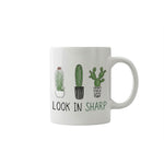 Dyzi Look In Sharp Cactus Quote Ceramic Coffee Mug White
