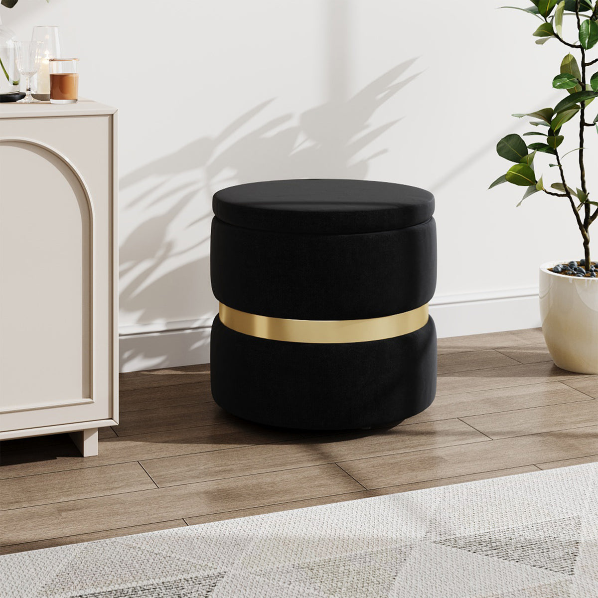 Upholstered Storage Ottoman Foot Rest