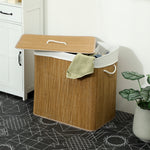 HOMCOM 144l Laundry Basket With Lid, Washing Basket For Bathroom