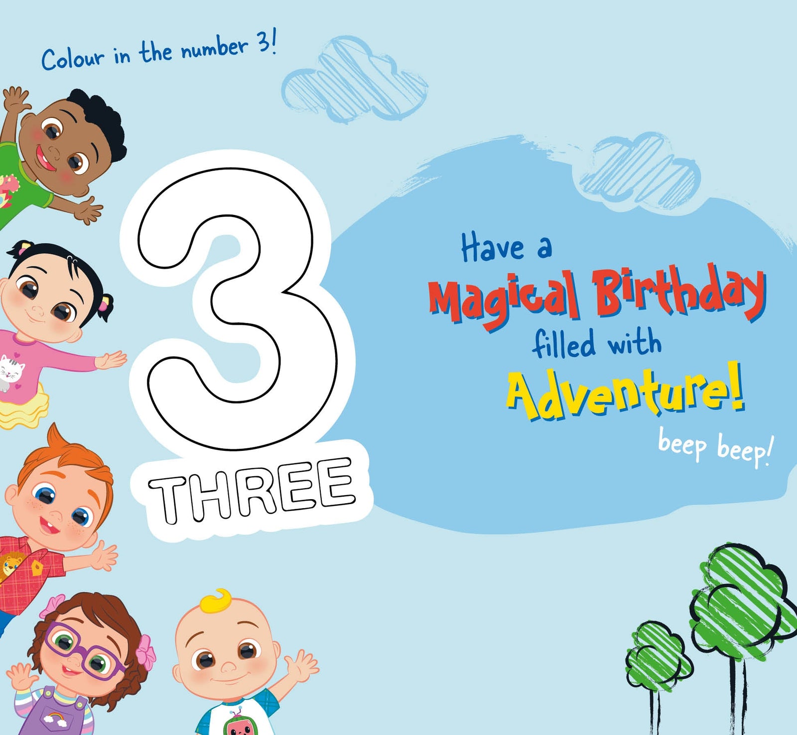 Age 3 Birthday Card Official Product