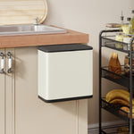 8l Hanging Kitchen Bin, Rubbish Bin W/ Stay-open Lid For Under Sink | Cream