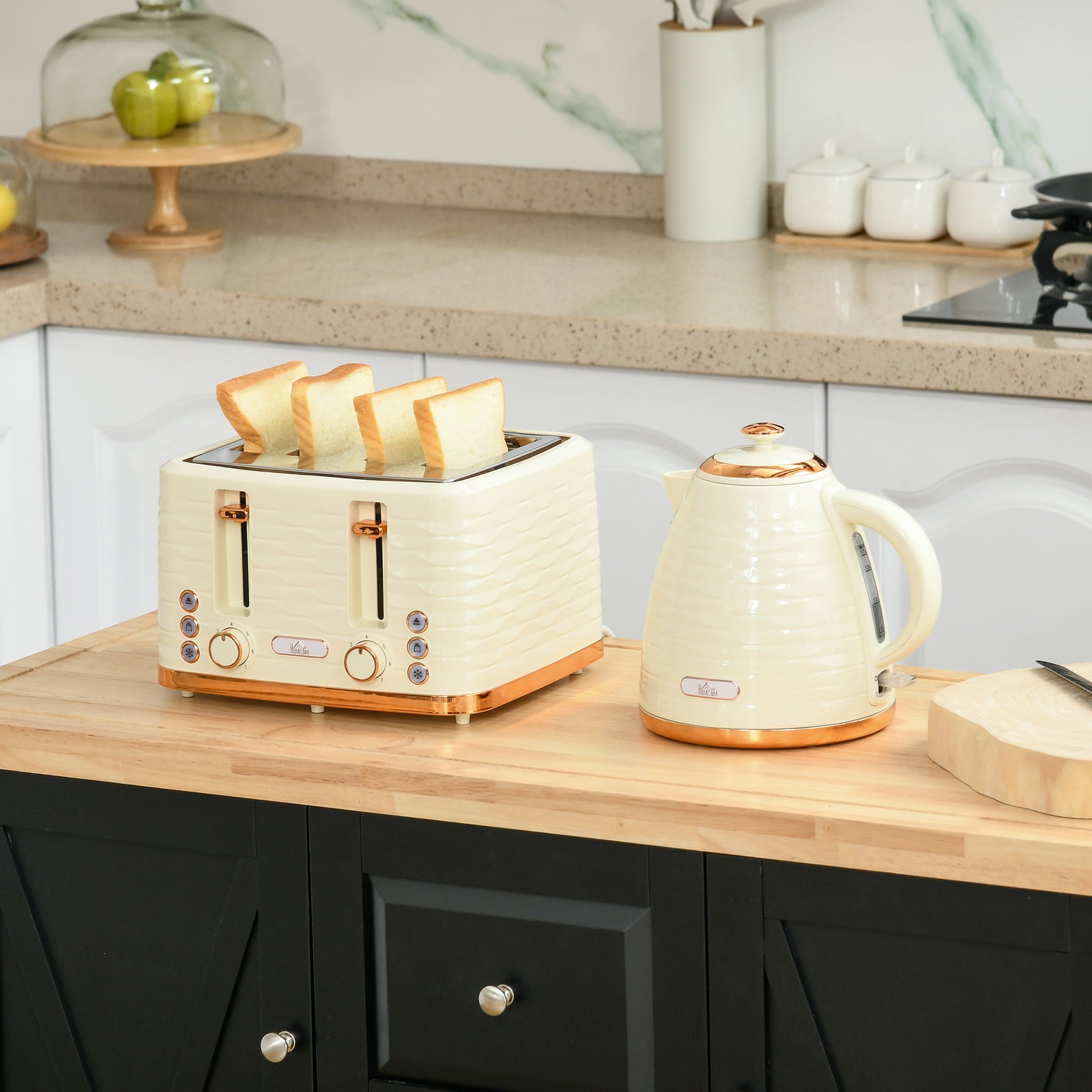 Kettle And Toaster Set 1.7l Boil Kettle And 4 Slice Toaster | One Size