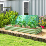 Outsunny Galvanised Raised Garden Bed Metal Planter Box, Light Green