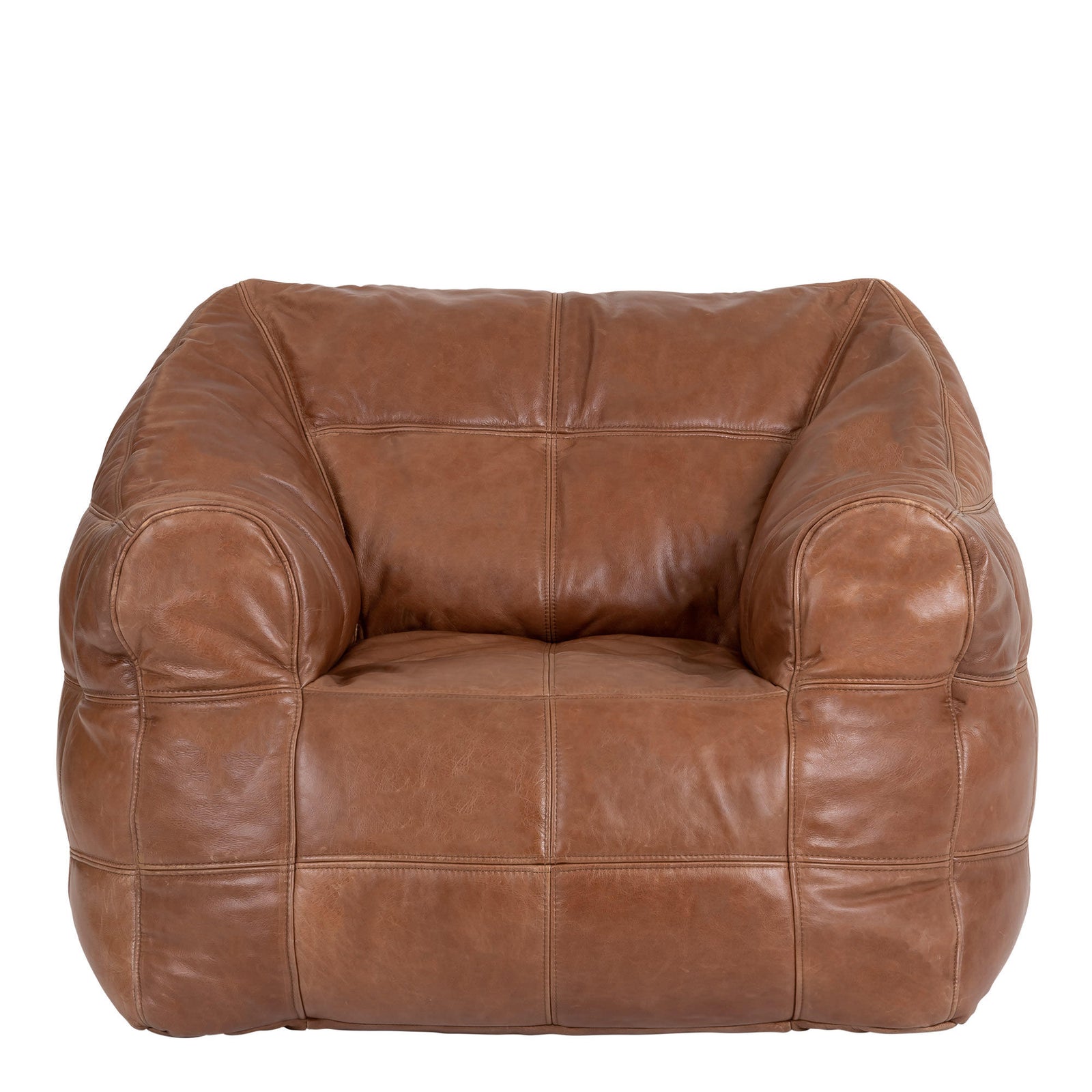 Oxford Leather Armchair Bean Bag | Brown