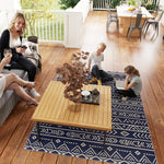 1.8 X 2.7m Reversible Outdoor Rv Rug, Geometric And White