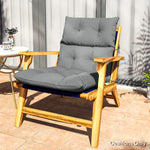 Adirondack Chair Cushion Rocking Chair Cushion W/ Ties | Light Grey