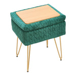 Rectangle Upholstered Storage Ottoman Vanity Stool