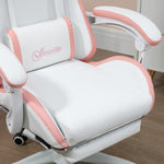 Reclining Pu Gaming Chair W/ Headrest | Pink