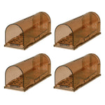 4 Pack Plastic Humane Mouse Trap Cages | One Size | Brown
