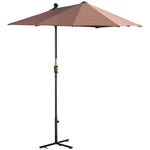 2m Half Balcony Parasol W/ Double Canopy & Base