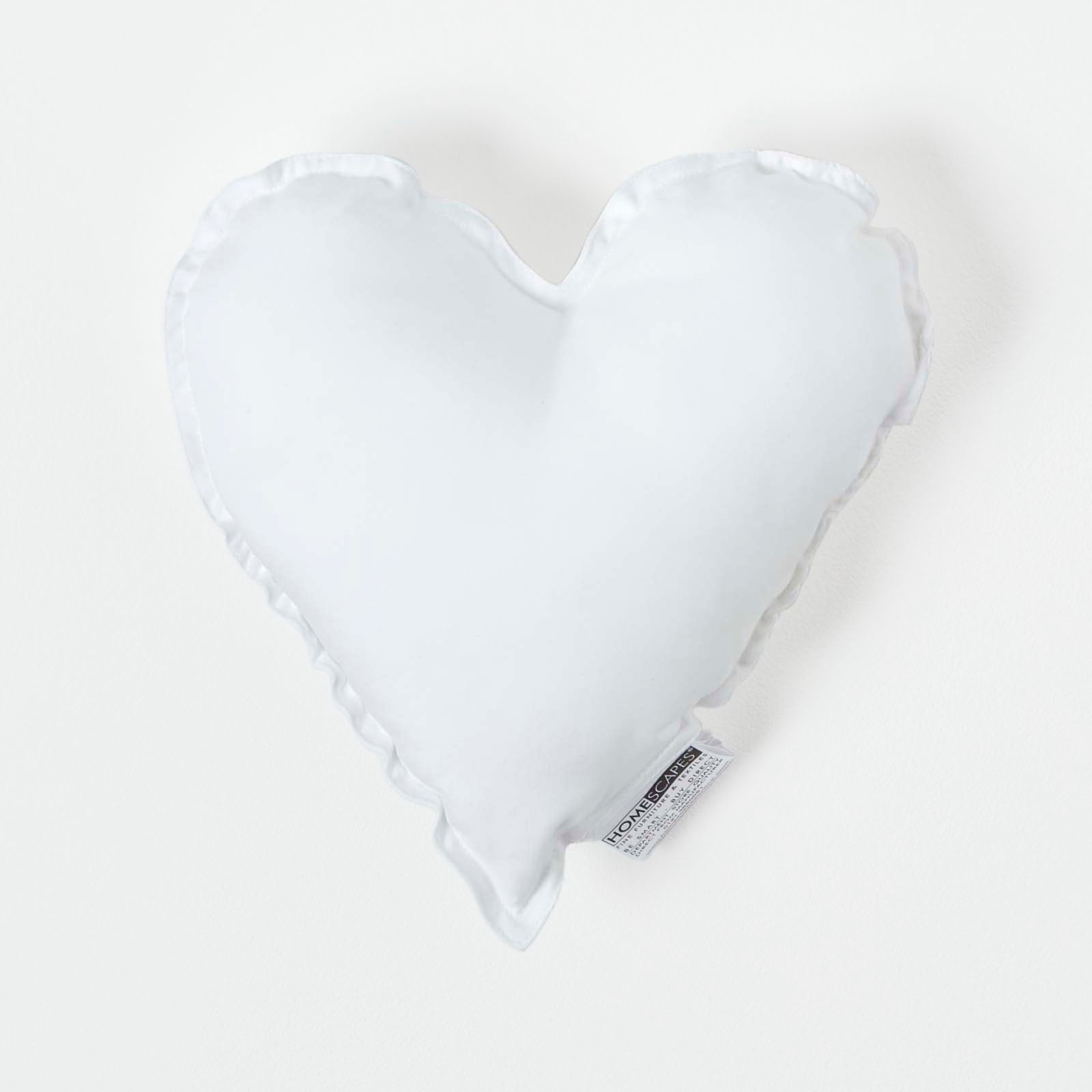 Super Microfibre Heart Shaped Cushion Pad | 30cm x 30cm | White