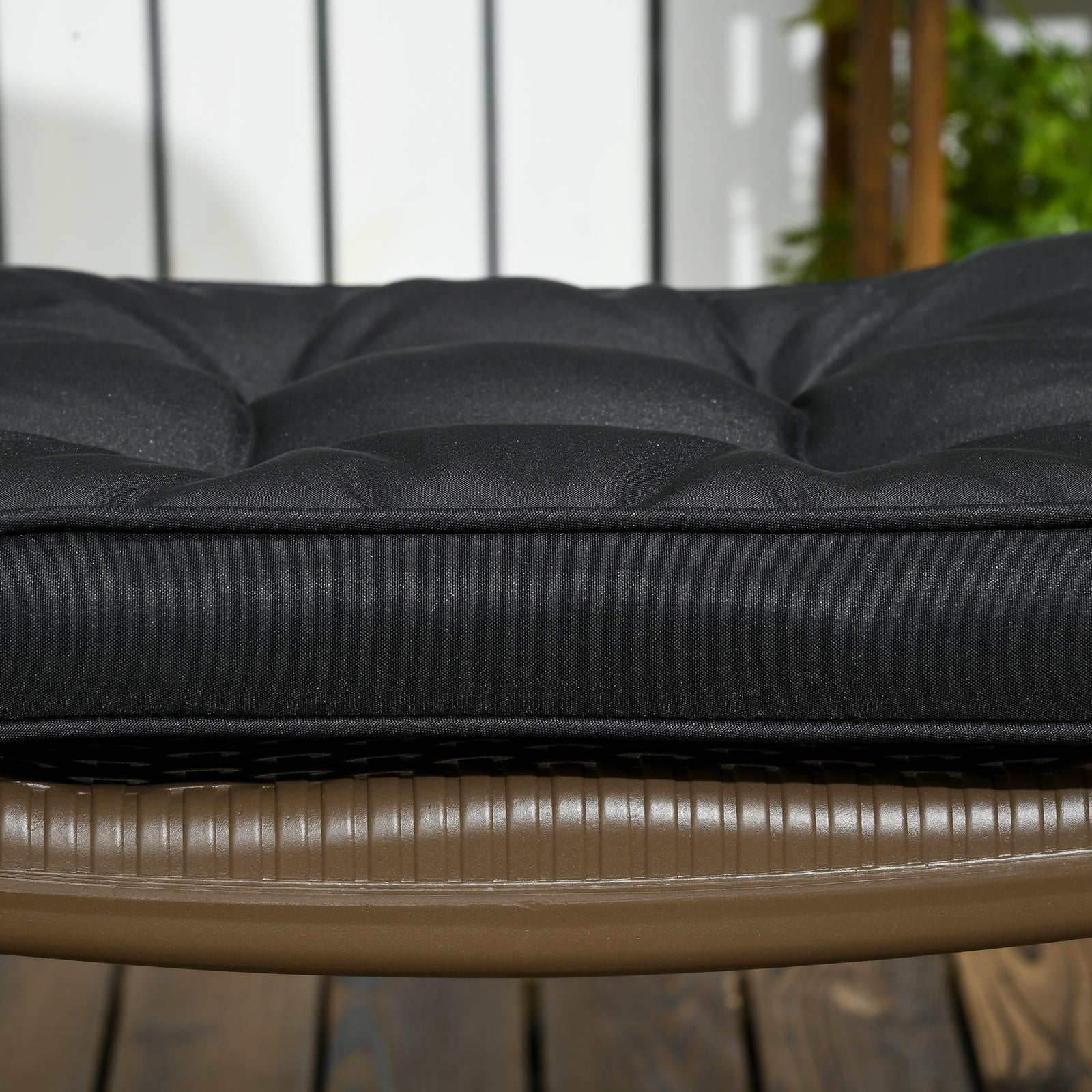 42 X 42cm Replacement Garden Seat Cushion Pad With Ties | Black