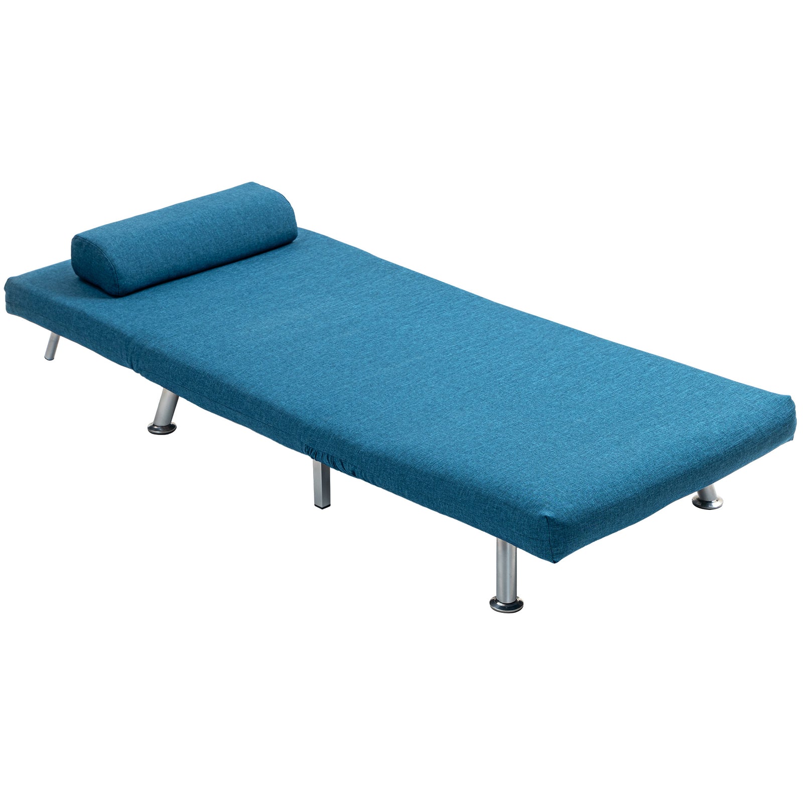 Single Folding 5 Position Convertible Sleeper Chair Sofa Bed | One Size | Sky Blue