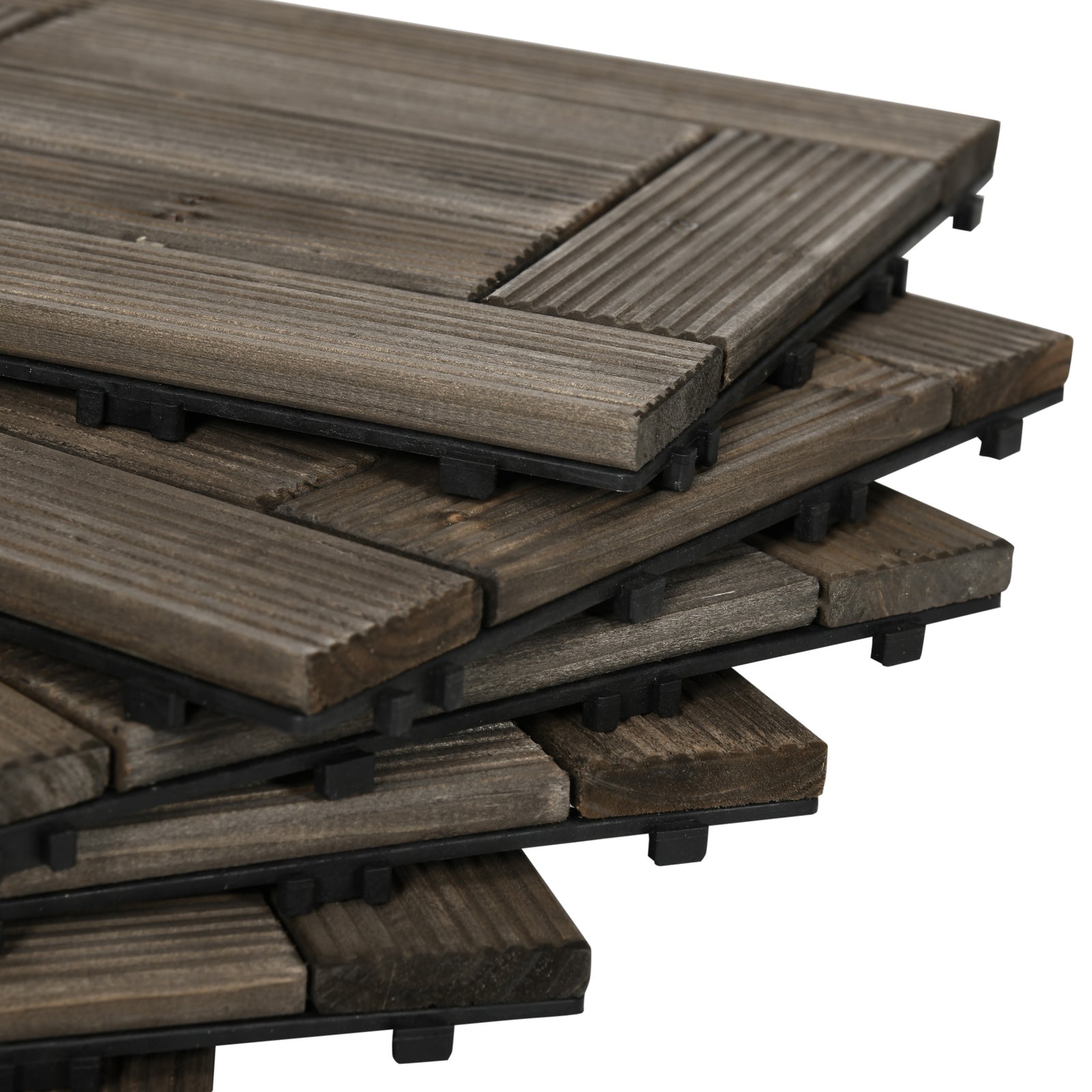 27 Pcs Charcoal Grey Outdoor Flooring Tiles, 2.5㎡ Pack