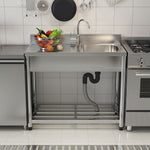 100cm W X 50cm D X 90cm H Stainless Steel One Compartment Commercial Sink With Left Drainboard