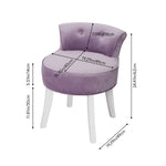 Breeins Upholstered Velvet Vanity Dressing Table Stool With Low Backrest