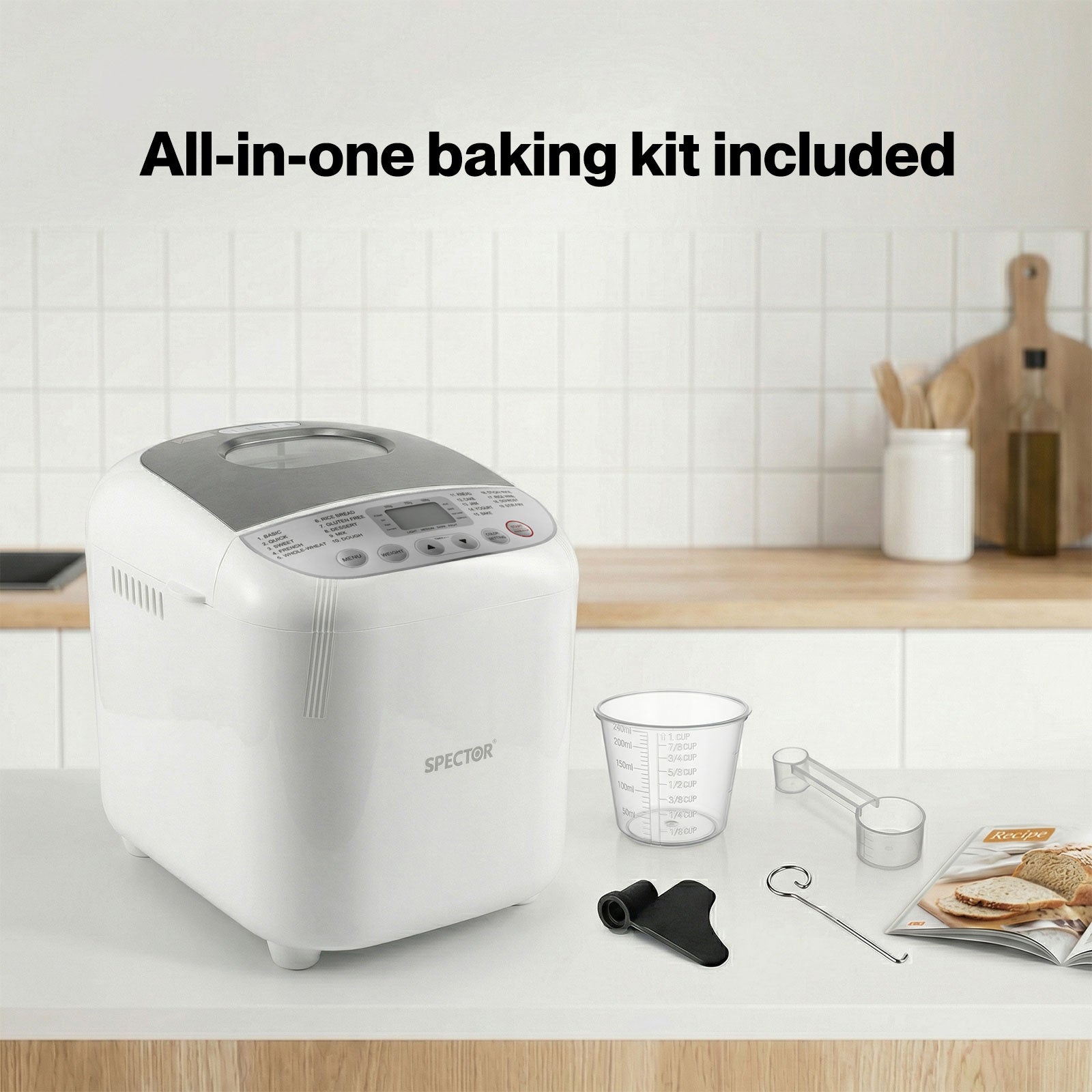 Spector Automatic Bread Maker Machine 2lb 19 In 1 600w Non Stick Stainless Steel