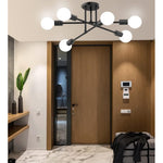 Bath Plus TB+ Modern Semi Flush Mount 6 Light Ceiling Chandelier