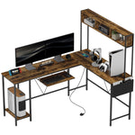 Reversible Corner Desk W/ Usb Port For 2 Person