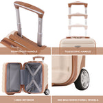 45x36x20cm Cabin Carry On Luggage with Medium Case and Large Size Check-in Hold Suitcase | Cabin | Cream