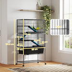5 Levels Small Animal Cage, Rolling Ferret Cage With Deep Tray, Non-slip Ramps